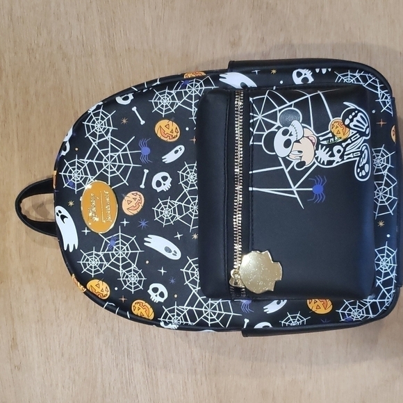 Her Universe Disney Mickey Mouse Halloween Skeleton Glow-In-The-Dark Mini Backpa main image 9